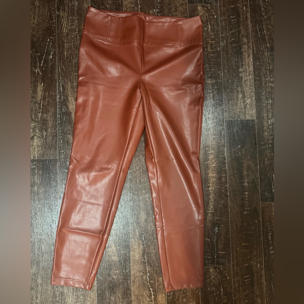 Laundry By Shelli Segal Terracotta Faux Leather Leggings
